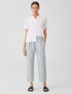 Eileen Fisher Garment-dyed Organic Linen Lantern Pant In Gray