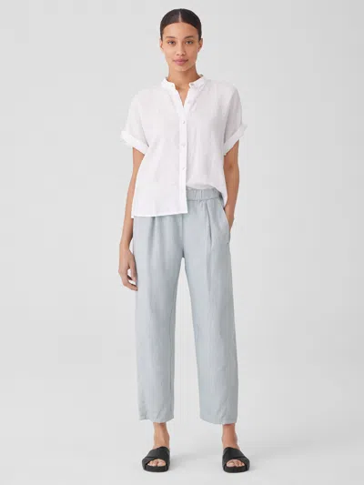 Eileen Fisher Garment-dyed Organic Linen Lantern Pant In Gray