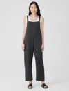 Eileen Fisher Garment-dyed Organic Linen Overalls In Green