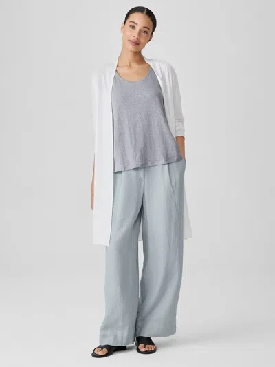 Eileen Fisher Garment Dyed Organic Linen Trouser Pant In Gray