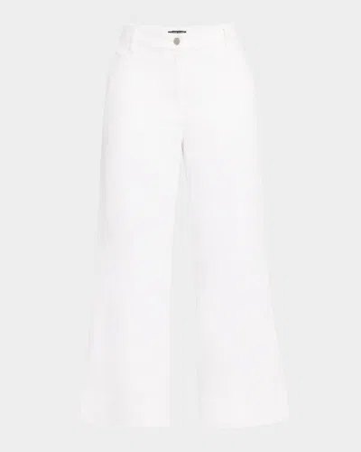 Eileen Fisher Garment-dyed Stretch Denim Crop Pants In White