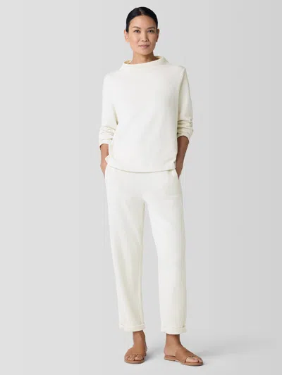 Eileen Fisher Garment-dyed Terry Slouchy Pant In Brown