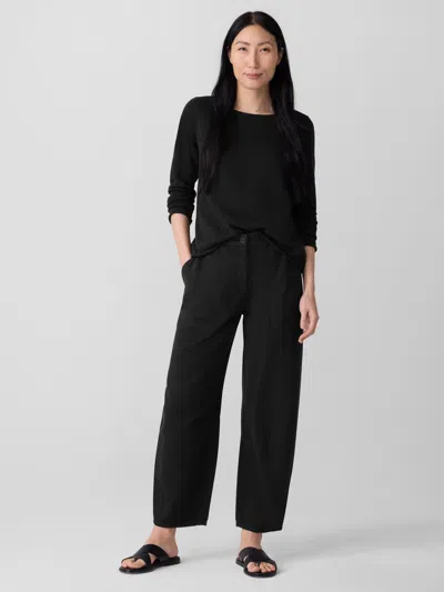 Eileen Fisher Garment-dyed Utility Cotton Arch Pant In Black