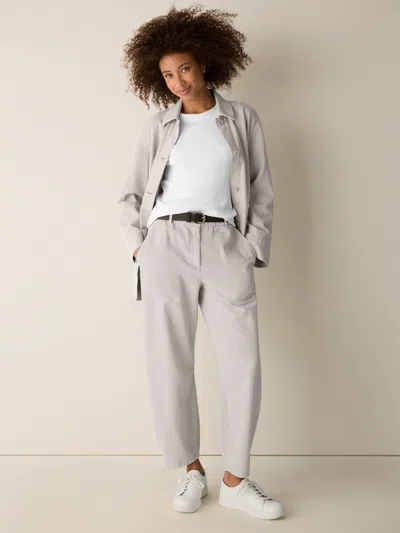 Eileen Fisher Garment-dyed Utility Cotton Arch Pant In Gray