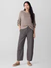 Eileen Fisher Garment-dyed Utility Cotton Arch Pant In Gray