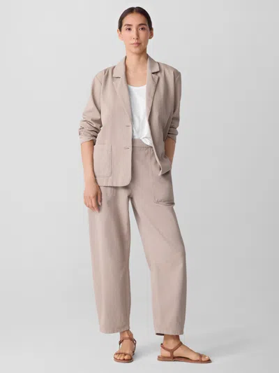 Eileen Fisher Garment-dyed Utility Cotton Arch Pant In Neutral