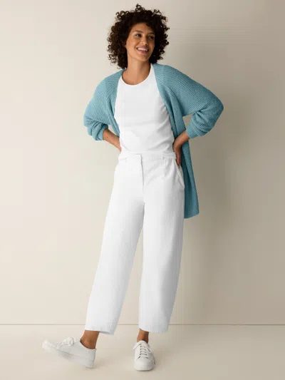 Eileen Fisher Garment-dyed Utility Cotton Arch Pant In White