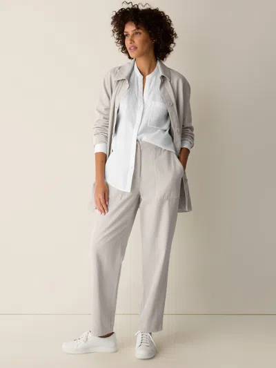 Eileen Fisher Garment-dyed Utility Cotton Tapered Pant In Brown