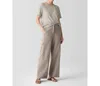 Eileen Fisher Organic Cotton Wide Leg Cargo Pants In Blue