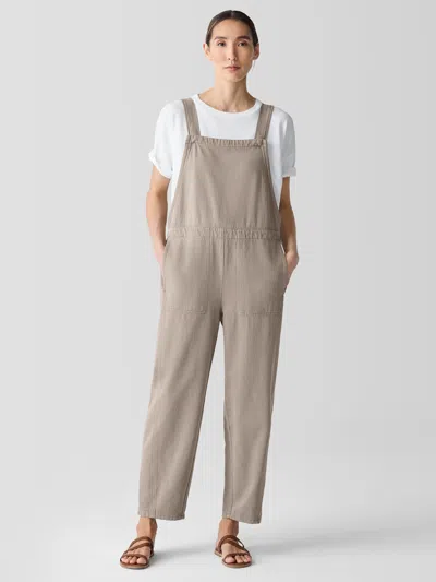 Eileen Fisher Garment-dyed Utility Organic Cotton Overalls In Red