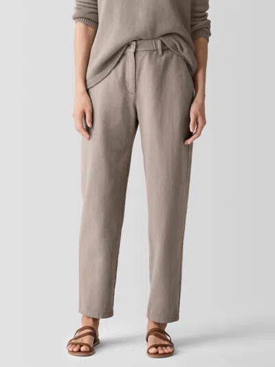 Eileen Fisher Garment-dyed Utility Organic Cotton Tapered Pant In Reed In Blue