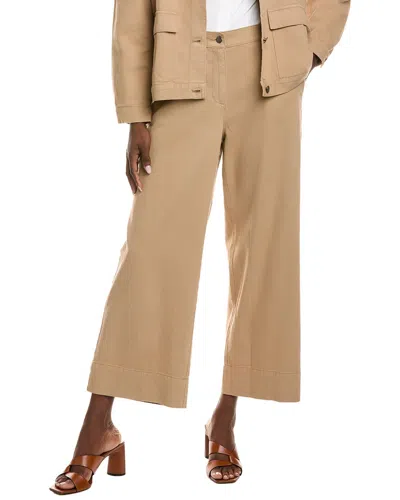Eileen Fisher Garment-dyed Wide Ankle Pant In Brown