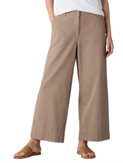 Eileen Fisher Garment-dyed Wide-leg Pant In Biscuit In Neutral