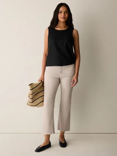 Eileen Fisher Garment-dyed Organic Cotton Denim Kick Jean In Neutral