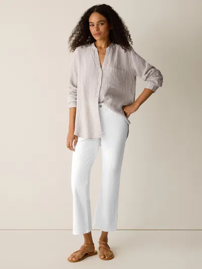 Eileen Fisher Garment-dyed Organic Cotton Denim Kick Jean In White