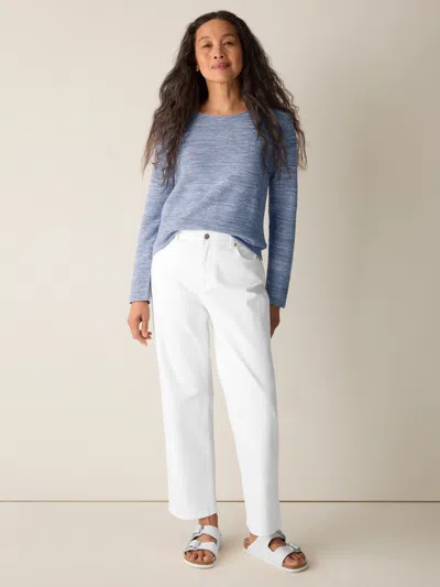 Eileen Fisher Garment-dyed Organic Cotton Denim Straight Jean In White