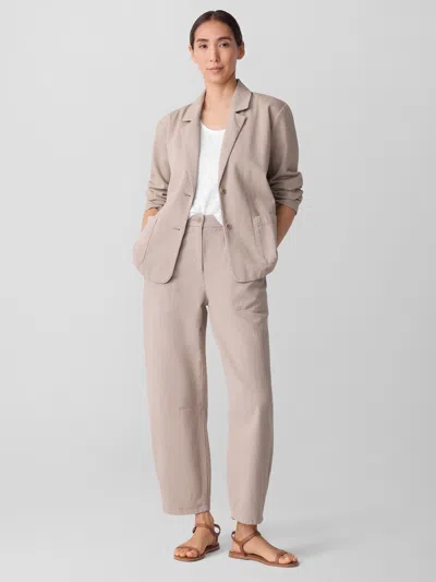 Eileen Fisher Garment-dyed Utility Cotton Blazer In Wheat