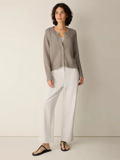 Eileen Fisher Garment-dyed Utility Cotton Straight Pant In Plaster