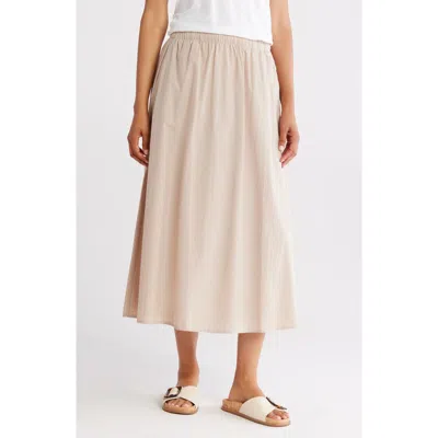 Eileen Fisher Gathered Organic Cotton Skirt In Neutral