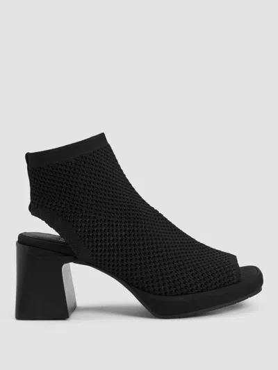 Eileen Fisher Gavis Recycled Stretch Knit Platform Sandal In Black