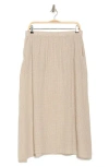 Eileen Fisher Gingham Organic Linen Pull-on Skirt