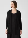 Eileen Fisher Gossamer Organic Cotton Cardigan In Black