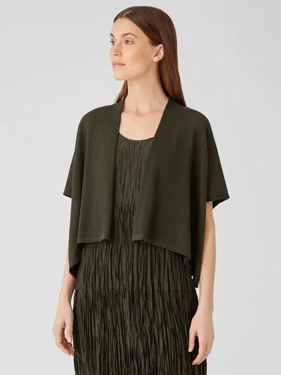 Eileen Fisher Gossamer Organic Cotton Cardigan In Green