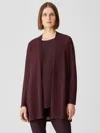 Eileen Fisher Gossamer Organic Cotton Cardigan In Brown