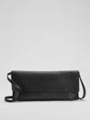 Eileen Fisher Grainy Italian Leather Convertible Crossbody Bag In Black