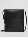 Eileen Fisher Grainy Italian Leather Crossbody Bag In Black