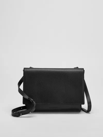 Eileen Fisher Grainy Italian Leather Small Crossbody Bag In Black