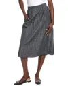 Eileen Fisher Habutai Quilted Silk A-line Skirt In Gray