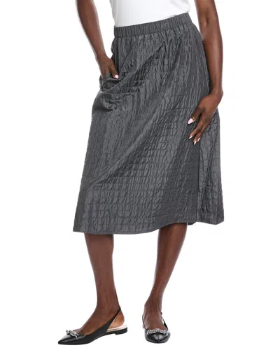 Eileen Fisher Habutai Quilted Silk A-line Skirt In Gray
