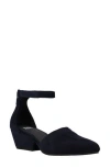 Eileen Fisher Halli Ankle Strap Pump In Midnight Suede