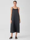 Eileen Fisher Hammered Silk Cotton Cami Dress In Gray