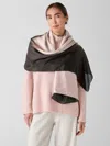 Eileen Fisher Hand-dyed Abstract Silk Scarf In Black