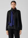 Eileen Fisher Hand-dyed Abstract Silk Scarf In Black