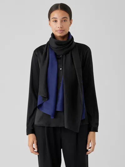 Eileen Fisher Hand-dyed Abstract Silk Scarf In Black