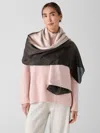 Eileen Fisher Hand-dyed Abstract Silk Scarf In Purple