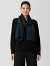 Eileen Fisher Hand-dyed Abstract Silk Scarf In Blue