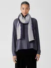 Eileen Fisher Hand-dyed Abstract Silk Scarf In Blue