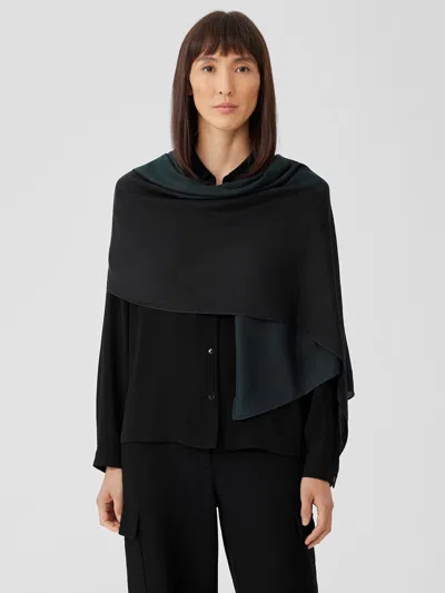 Eileen Fisher Hand-dyed Abstract Silk Scarf In Green