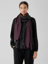 Eileen Fisher Hand-dyed Abstract Silk Scarf In Purple