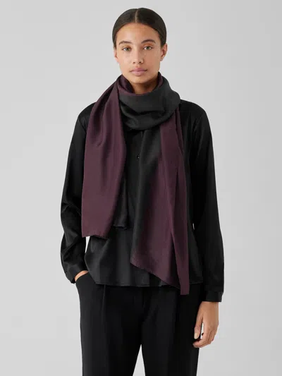 Eileen Fisher Hand-dyed Abstract Silk Scarf In Purple