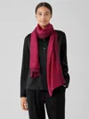 Eileen Fisher Hand-dyed Abstract Silk Scarf In Burgundy