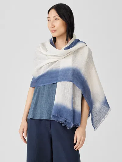Eileen Fisher Hand-dyed Linen Scarf In Purple
