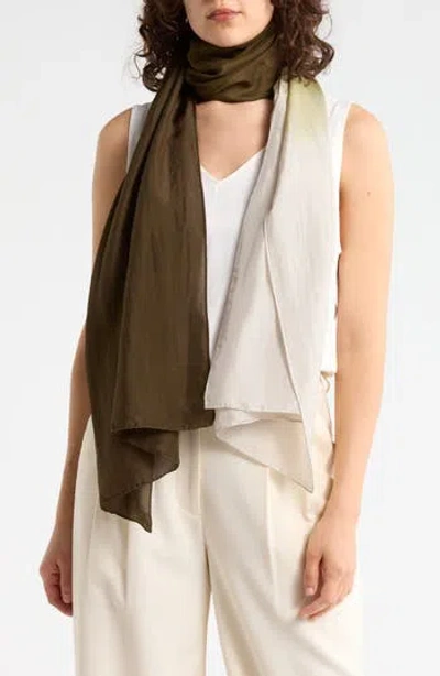 Eileen Fisher Hand Dyed Silk Scarf In Green
