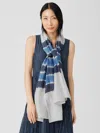 Eileen Fisher Hand-dyed Silk Scarf In Blue