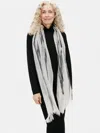 Eileen Fisher Hand-painted Brushstrokes Wool Scarf In Multi