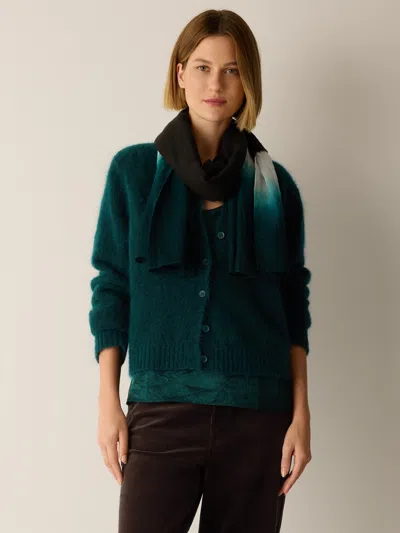 Eileen Fisher Hand-dyed Wool Gauze Scarf In Coffee